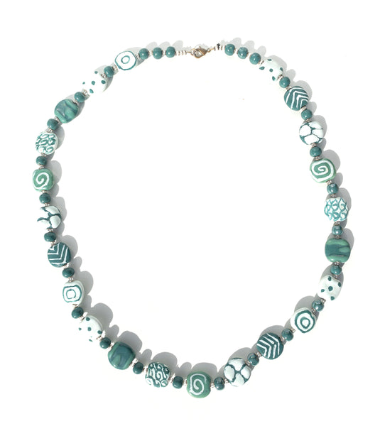 Earthen clay beaded handmade necklace